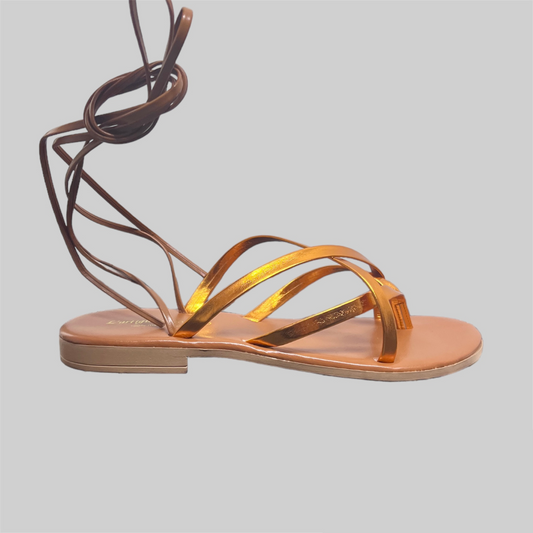 Sandalo alla schiava aperto - Cuoio Arancio