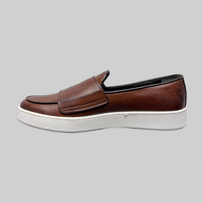 Double buckle sneaker - Cuoio