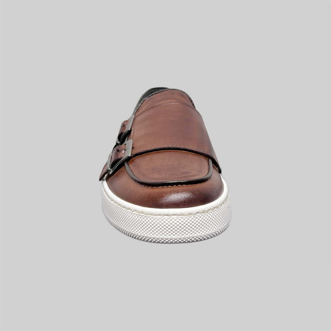 Double buckle sneaker - Cuoio