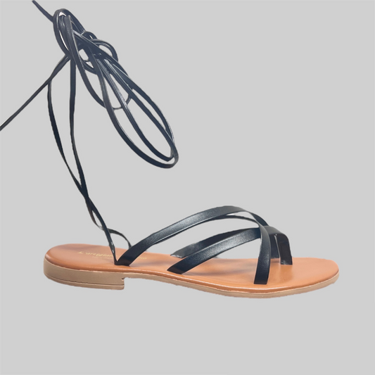 Sandalo alla schiava aperto - Nero